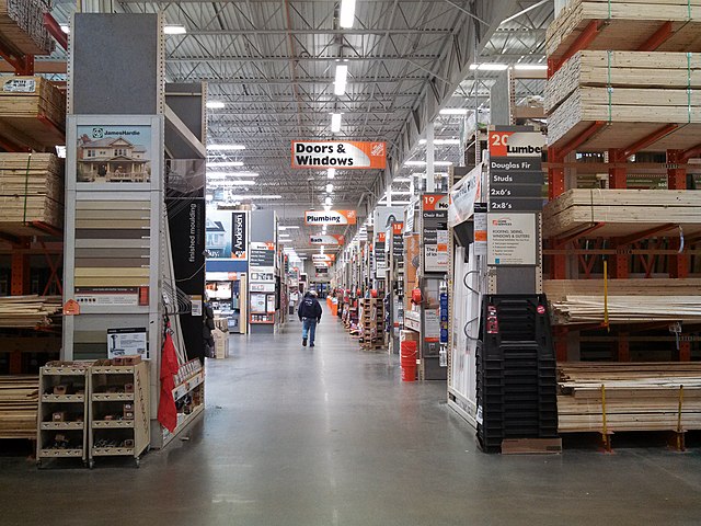 Big box stores like the Home Depot are popular for DIY projects.  <a href=file_home_depot%2c_center_aisle%2c_natick_ma-2.html rel="noopener">Image Source</a>