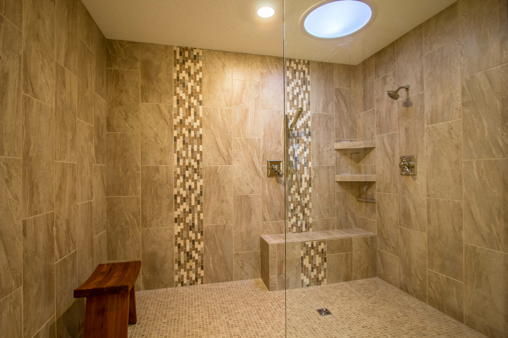 A walk-in shower is a great option for aging homeowners.